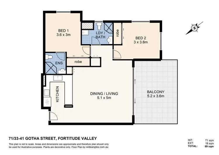 Floorplan of Homely apartment listing, A71/41 Gotha Street, Fortitude Valley QLD 4006