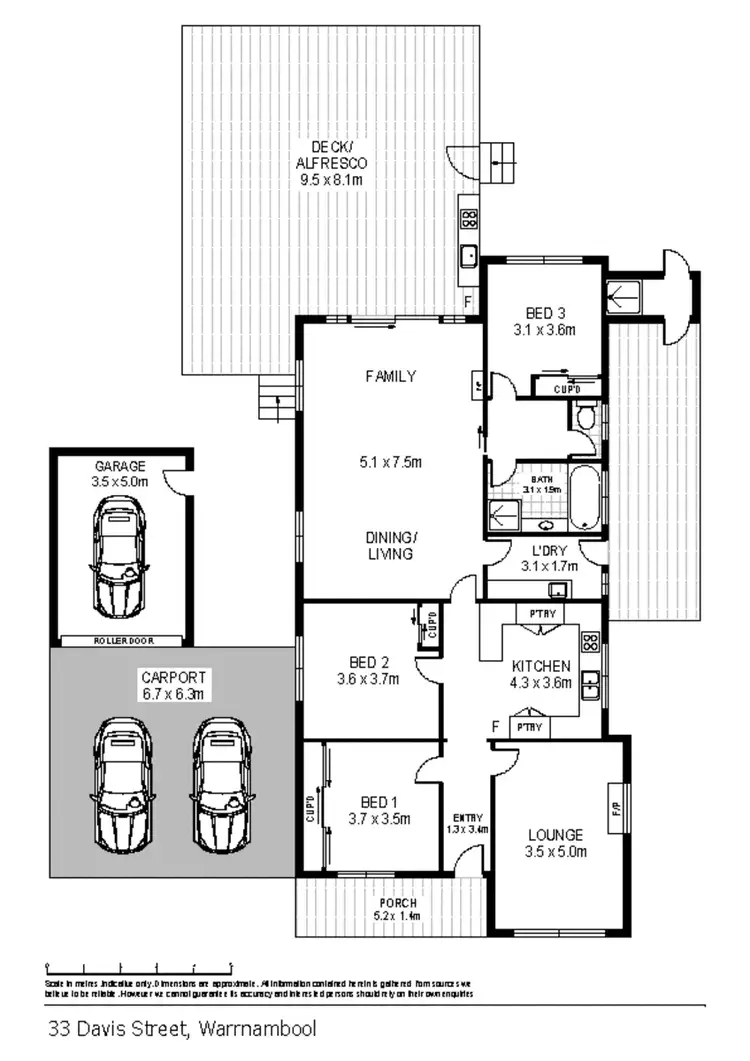 Floorplan of Homely house listing, 33 Davis Street, Warrnambool VIC 3280