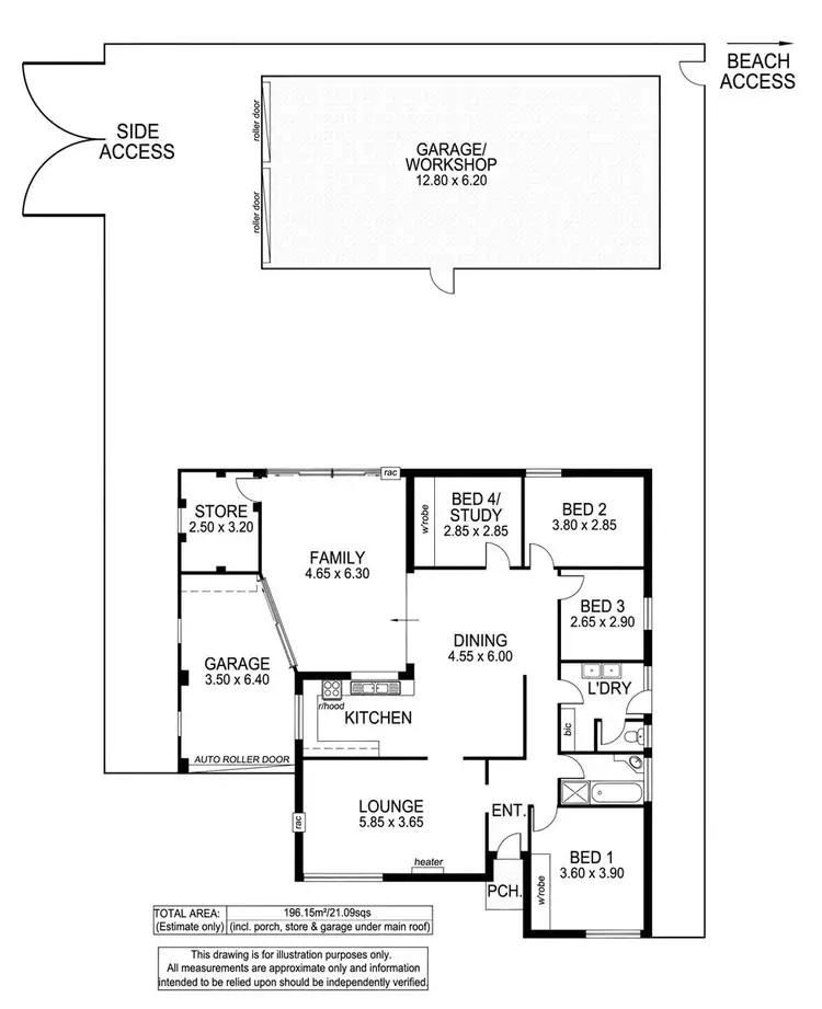 Floorplan of Homely house listing, 1 Paruna Place, Semaphore Park SA 5019