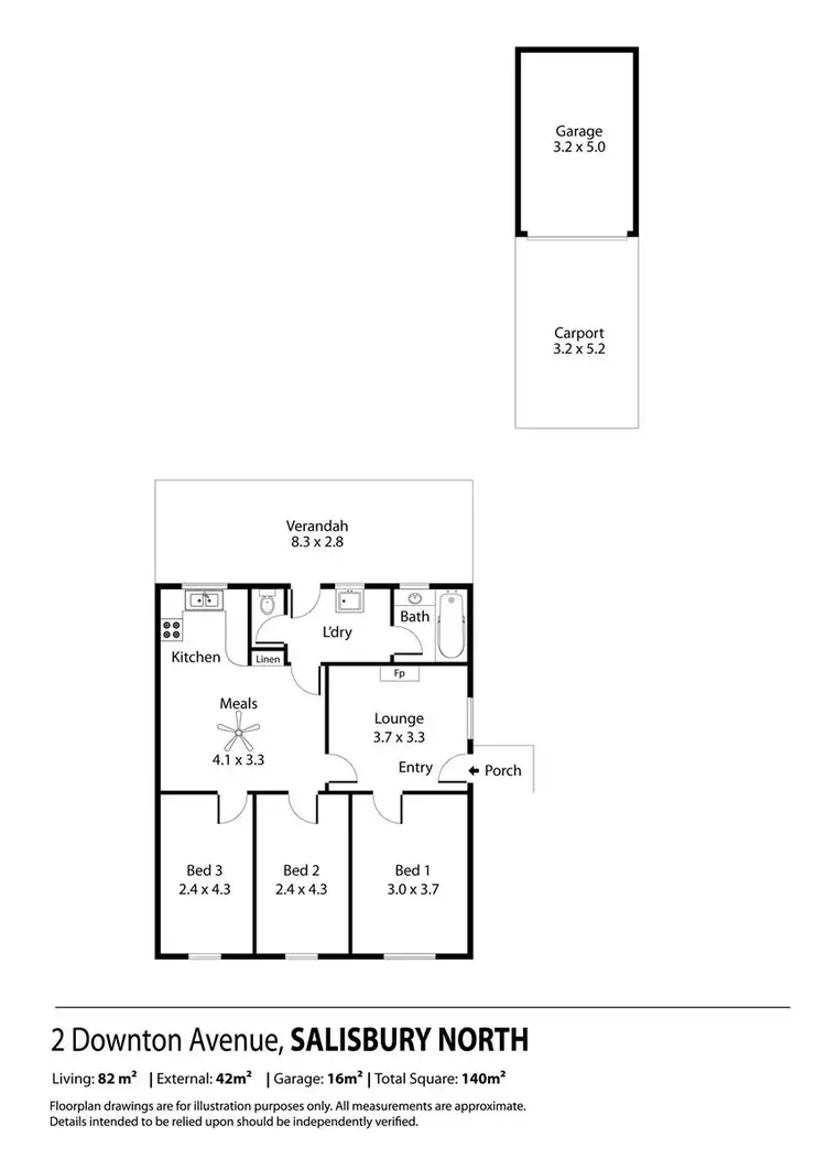 Floorplan of Homely semi-detached listing, 2 Downton Avenue, Salisbury North SA 5108