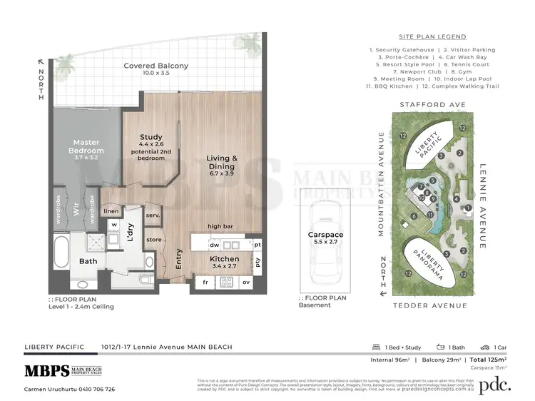 Floorplan of Homely apartment listing, 1012/1 Lennie Avenue, Main Beach QLD 4217