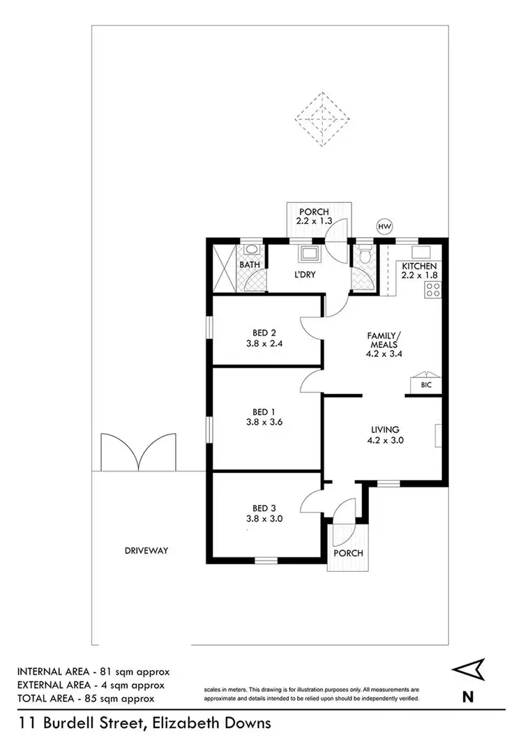 Floorplan of Homely house listing, 11 Burdell Street, Elizabeth Downs SA 5113