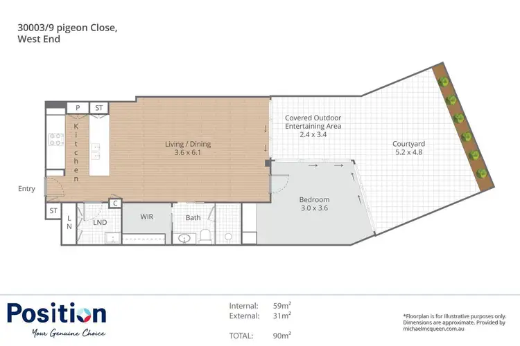 Floorplan of Homely apartment listing, 30003/9 Pidgeon Close, West End QLD 4101