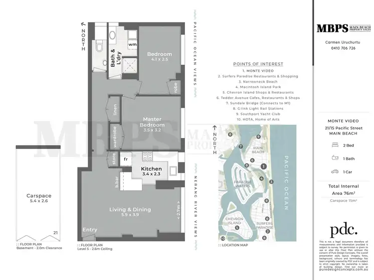 Floorplan of Homely apartment listing, 21/15 Pacific Street, Main Beach QLD 4217