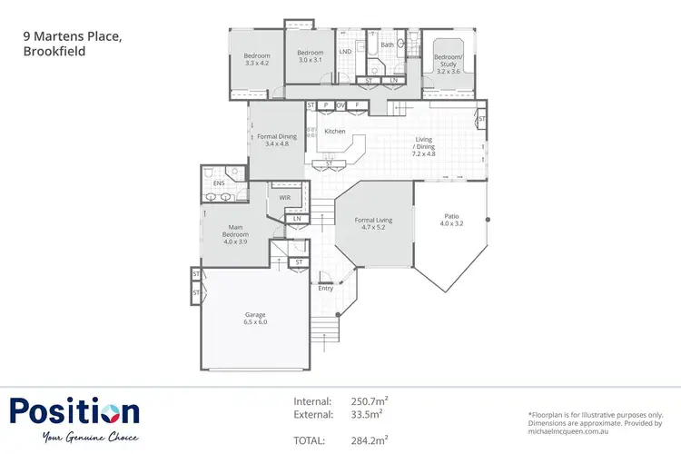 Floorplan of Homely house listing, 9 Martens Place, Brookfield QLD 4069