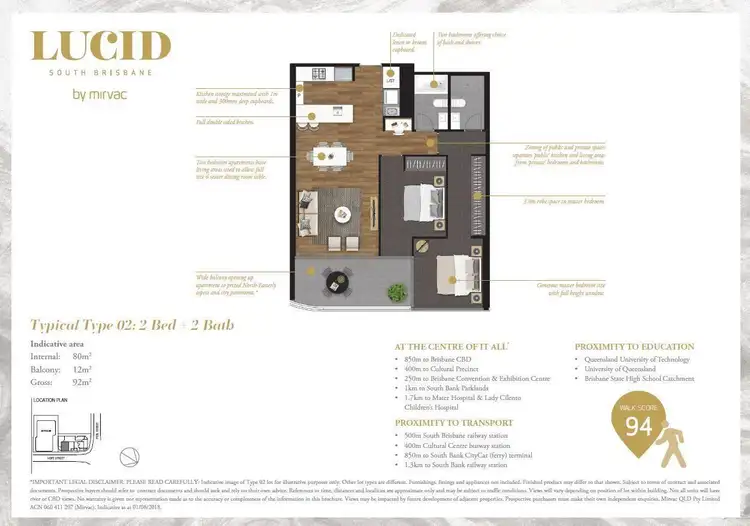 Floorplan of Homely apartment listing, 2192/38 Hope Street, South Brisbane QLD 4101