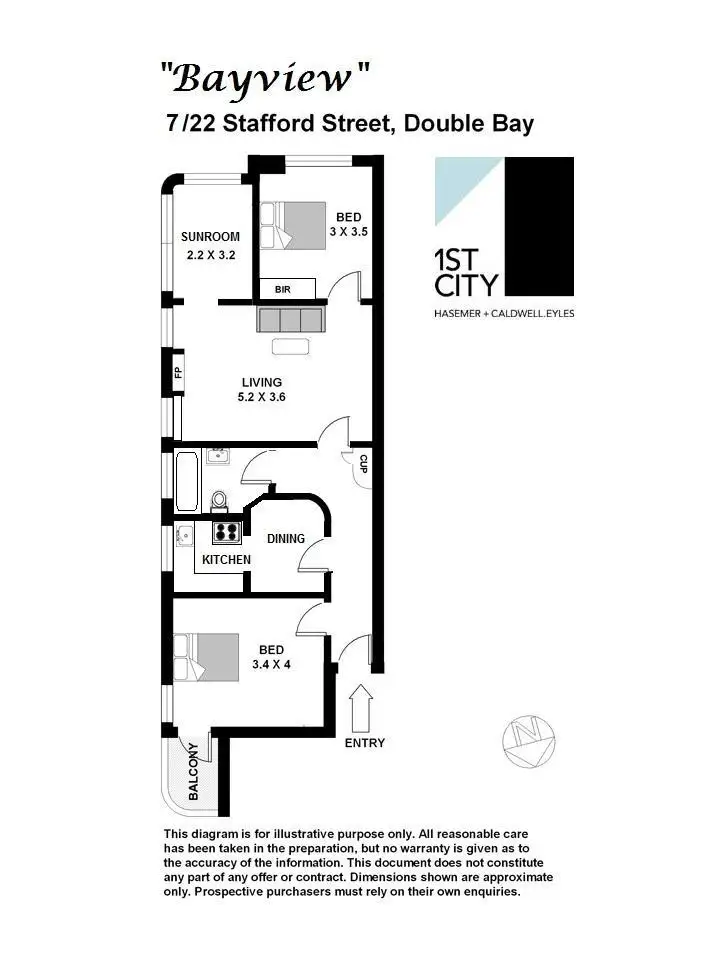 Floorplan of Homely apartment listing, 7/22 Stafford Street, Double Bay NSW 2028