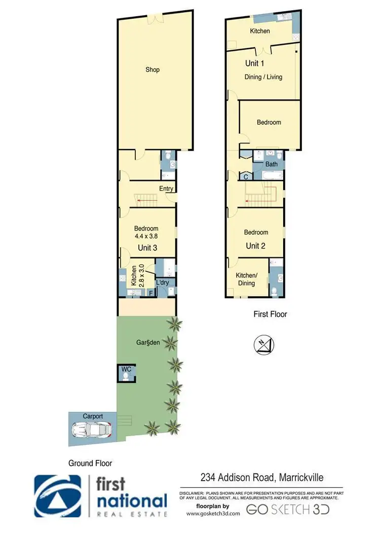 Floorplan of Homely semi-detached listing, 234 Addison Road, Marrickville NSW 2204