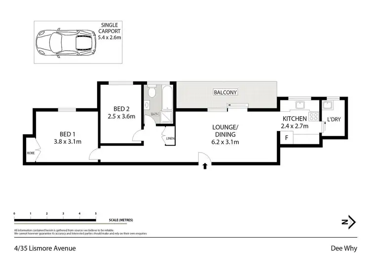 Floorplan of Homely unit listing, 4/35 Lismore Avenue, Dee Why NSW 2099