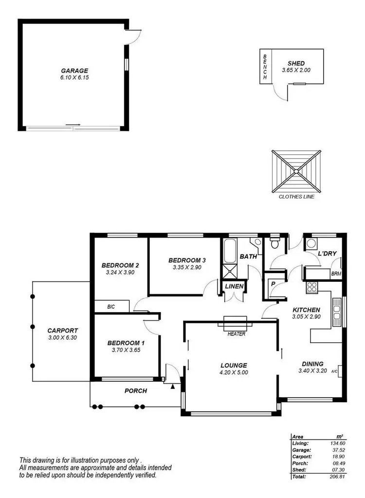 Floorplan of Homely house listing, 3 Glen Crescent, Vista SA 5091