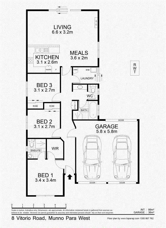 Floorplan of Homely house listing, 8 Vitorio Road, Munno Para West SA 5115