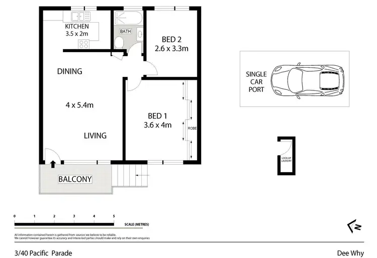 Floorplan of Homely unit listing, 3/40 Pacific Parade, Dee Why NSW 2099