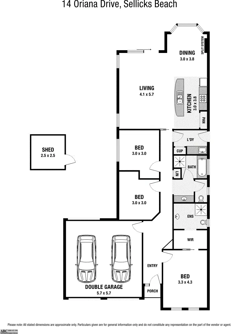 Floorplan of Homely house listing, 14 Oriana Drive, Sellicks Beach SA 5174