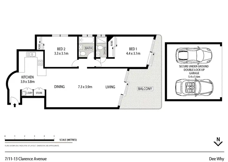 Floorplan of Homely unit listing, 7/11-13 Clarence Avenue, Dee Why NSW 2099
