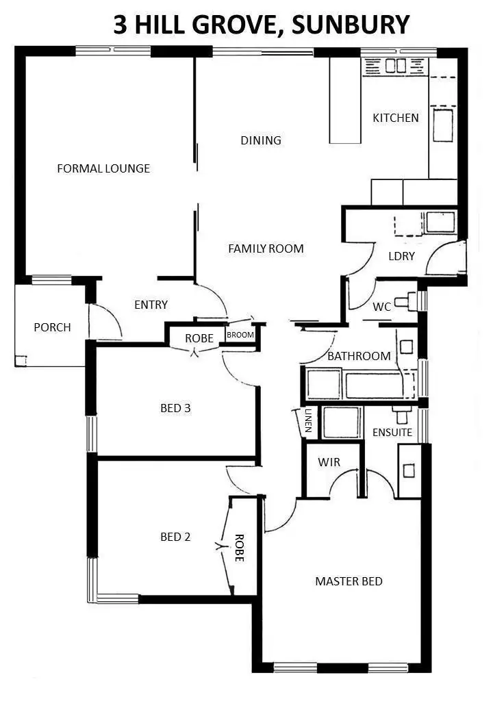 Floorplan of Homely house listing, 3 Hill Grove, Sunbury VIC 3429