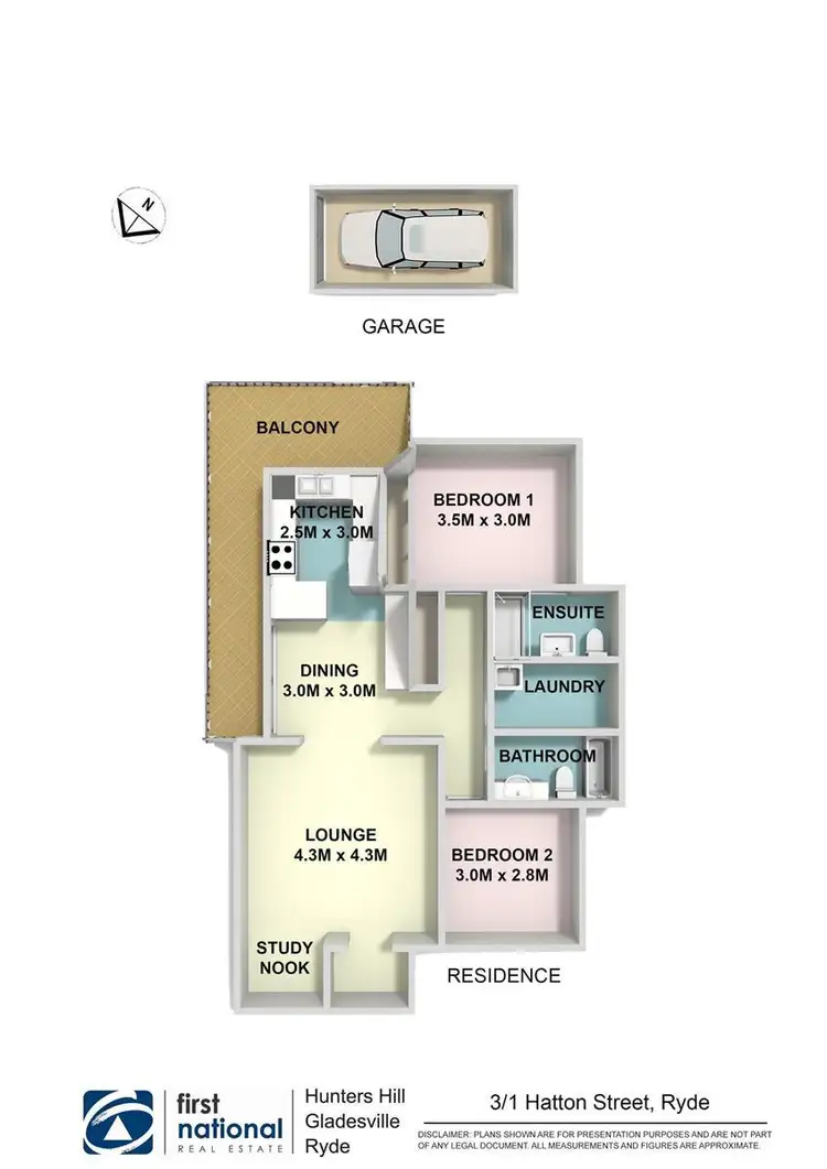 Floorplan of Homely apartment listing, 3/1 Hatton Street, Ryde NSW 2112