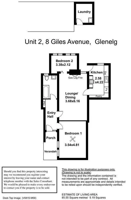 Floorplan of Homely apartment listing, 2/8 Giles Avenue, Glenelg SA 5045
