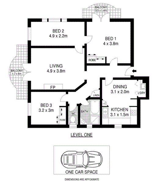Floorplan of Homely apartment listing, 4/1 Parkview Road, Manly NSW 2095