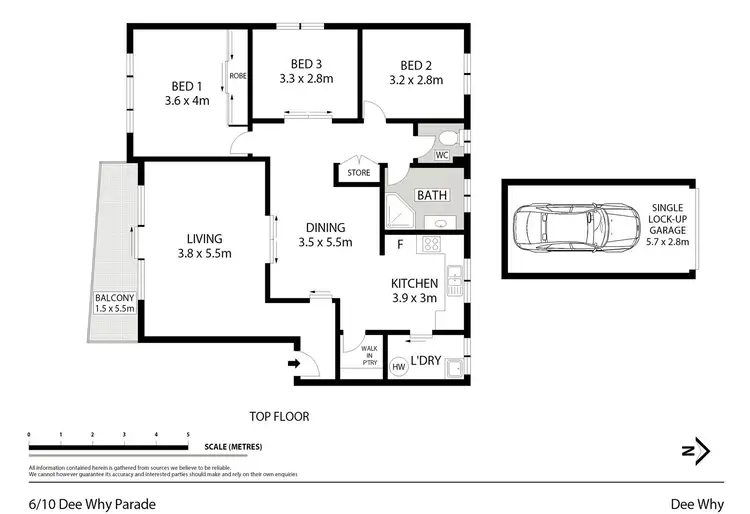Floorplan of Homely unit listing, 6/10 Dee Why Parade, Dee Why NSW 2099