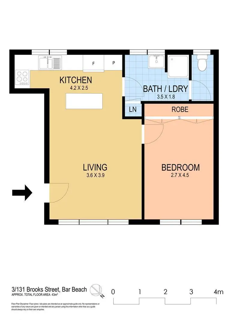 Floorplan of Homely unit listing, 3/131 Brooks Street, Bar Beach NSW 2300