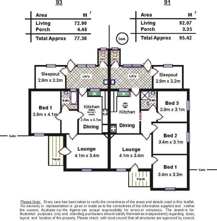 Floorplan of Homely house listing, 91 & 93 Blight Street, Brompton SA 5007