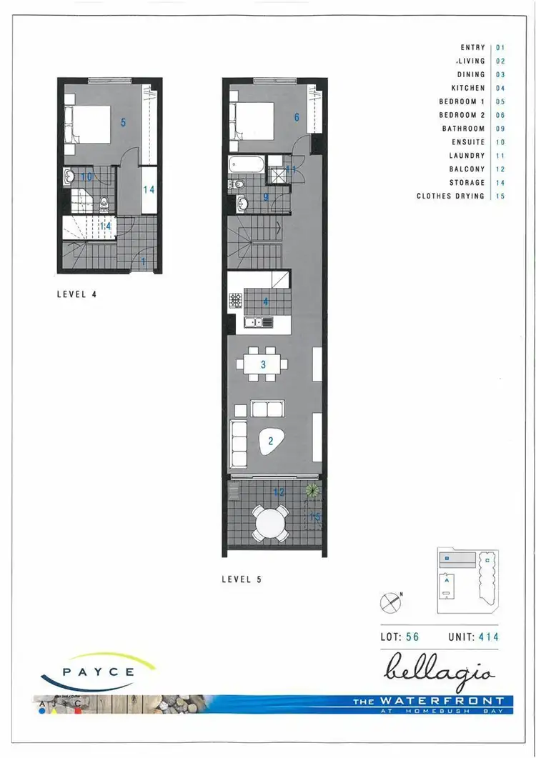 Floorplan of Homely apartment listing, Bellagio 414/16 Marine Parade, Wentworth Point NSW 2127