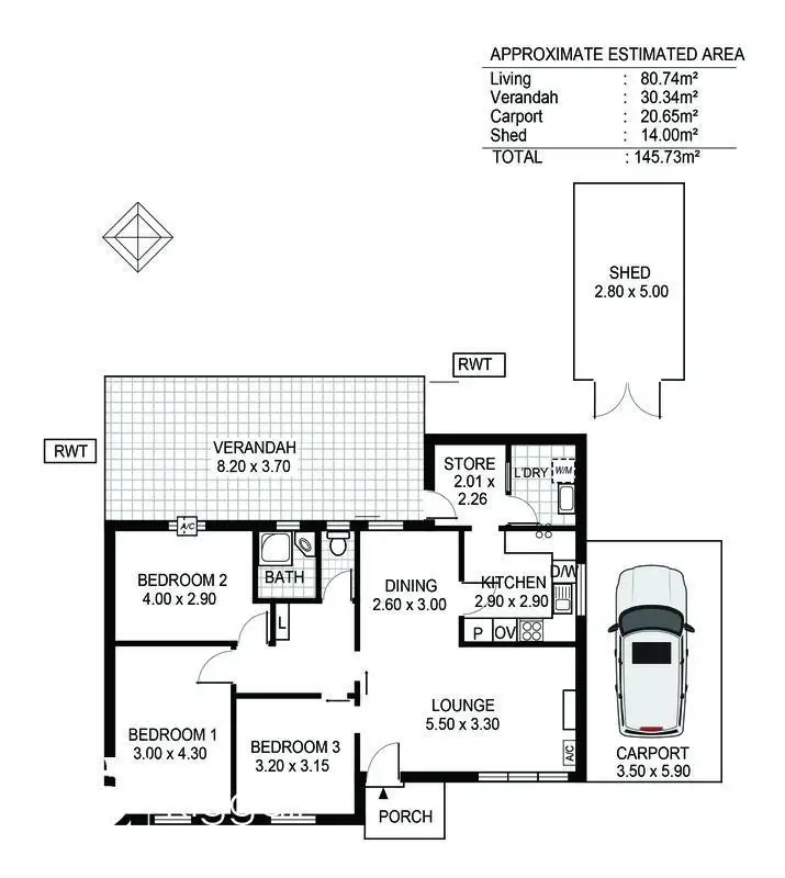 Floorplan of Homely house listing, 52 Lily Street, Blair Athol SA 5084