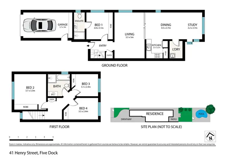 Floorplan of Homely semi-detached listing, 41 Henry Street, Five Dock NSW 2046