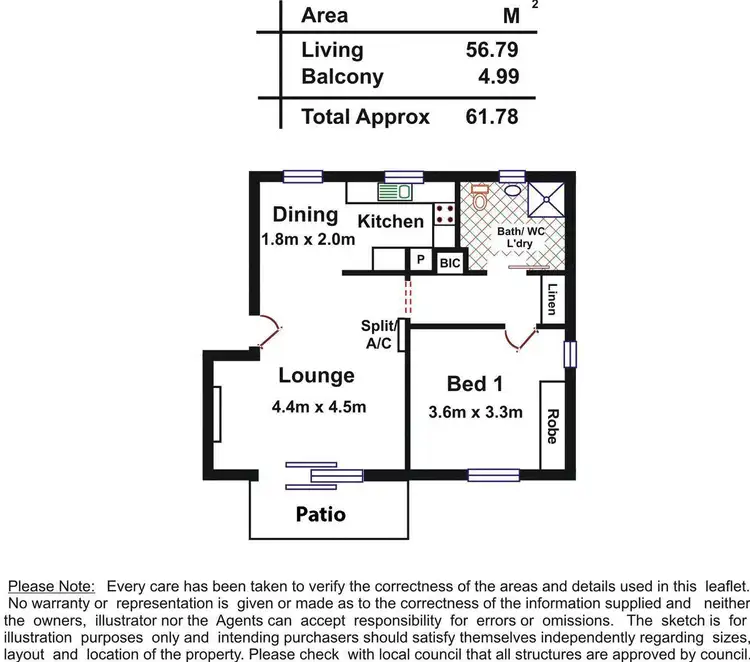 Floorplan of Homely unit listing, 1/9 Keys Road, Lower Mitcham SA 5062