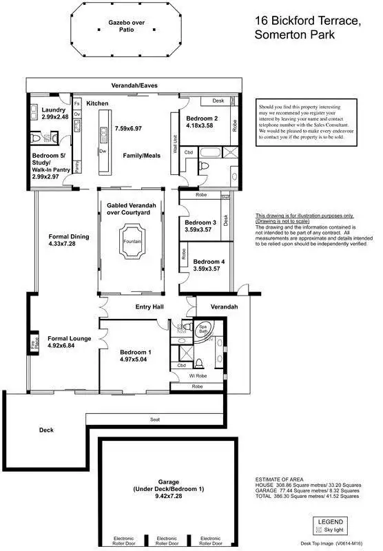 Floorplan of Homely house listing, 16 Bickford Terrace, Somerton Park SA 5044