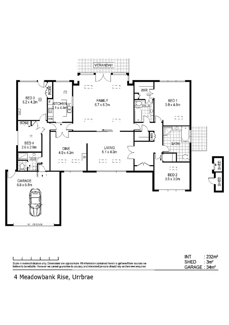 Floorplan of Homely house listing, 4 Meadowbank Rise, Urrbrae SA 5064