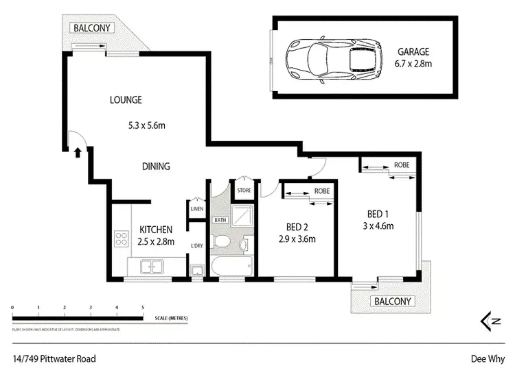 Floorplan of Homely unit listing, 14/749 Pittwater Road, Dee Why NSW 2099