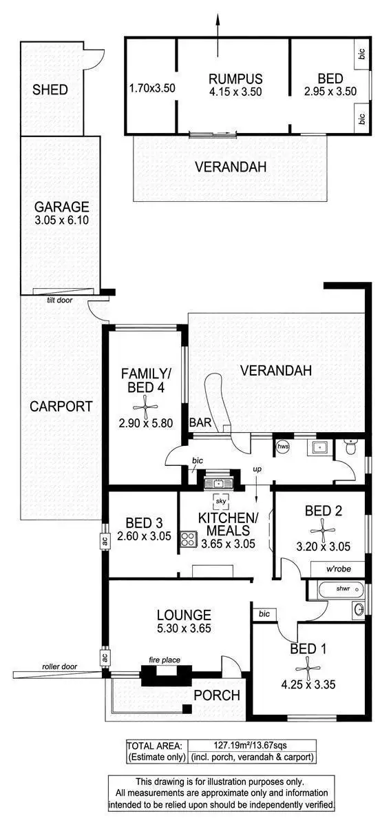 Floorplan of Homely house listing, 307 Sir Donald Bradman Drive, Brooklyn Park SA 5032