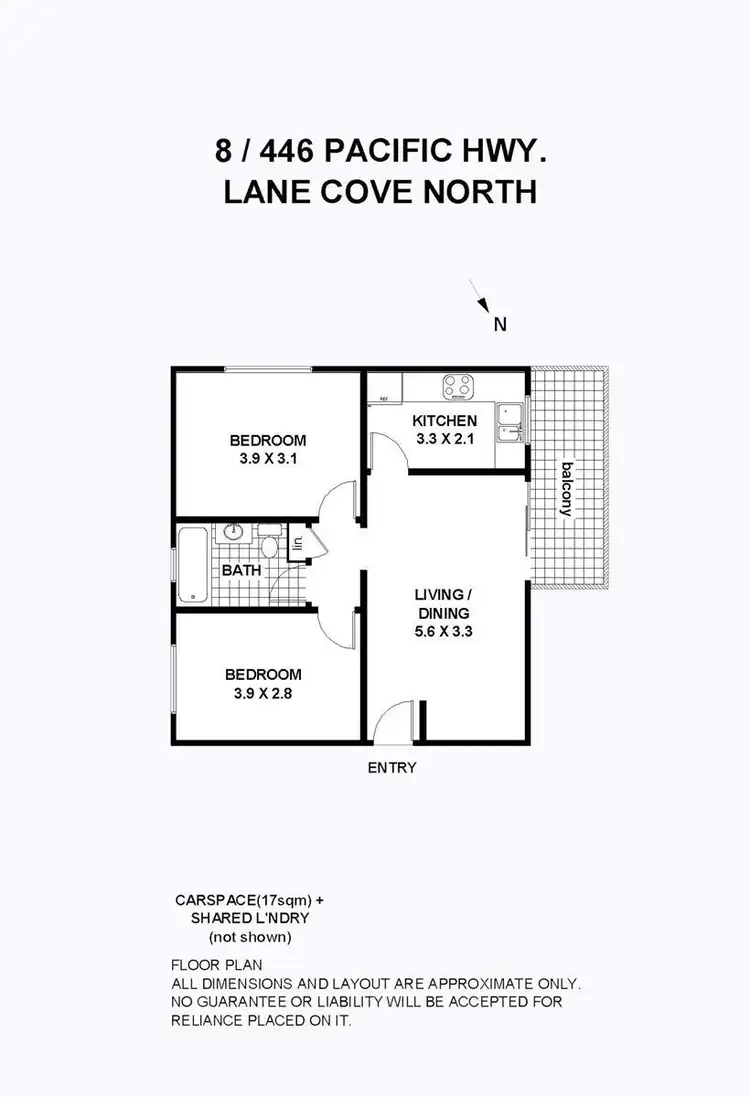 Floorplan of Homely apartment listing, 8/446 Pacific Highway, Lane Cove NSW 2066