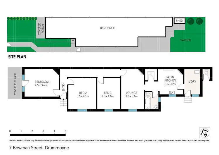 Floorplan of Homely semi-detached listing, 7 Bowman Street, Drummoyne NSW 2047