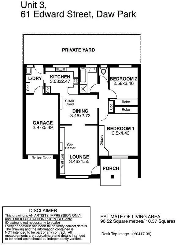 Floorplan of Homely unit listing, 3/61 Edward Street, Daw Park SA 5041