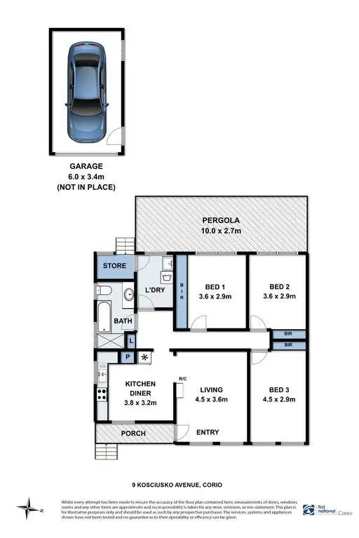 Floorplan of Homely house listing, 9 Kosciusko Avenue, Corio VIC 3214