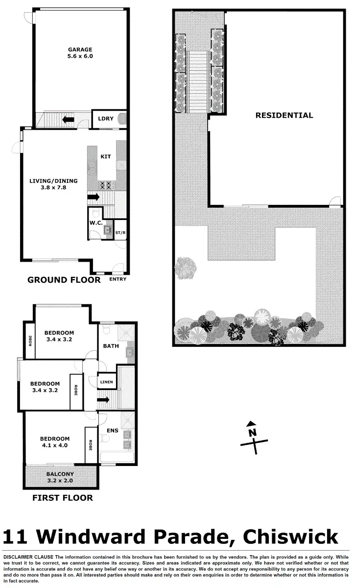 Floorplan of Homely townhouse listing, 11 Windward Parade, Chiswick NSW 2046