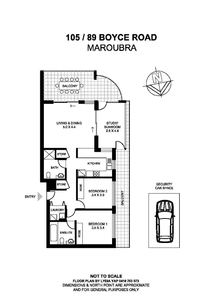 Floorplan of Homely apartment listing, 105/89 Boyce Road, Maroubra NSW 2035
