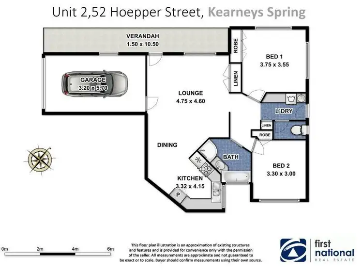 Floorplan of Homely apartment listing, 2/52 Hoepper Street, Kearneys Spring QLD 4350