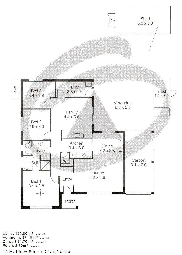 Floorplan of Homely house listing, 14 Matthew Smillie Drive, Nairne SA 5252
