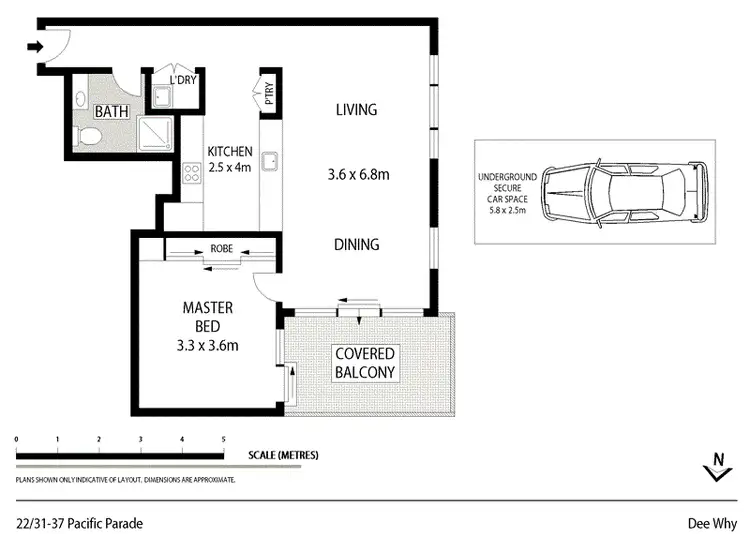 Floorplan of Homely unit listing, 22b/31-37 Pacific Parade, Dee Why NSW 2099