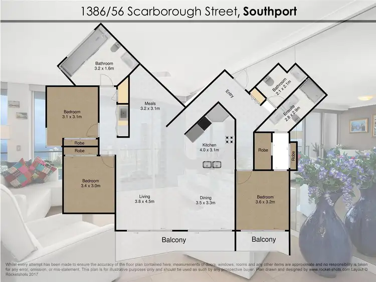 Floorplan of Homely apartment listing, 1386/56 Scarborough Street, Southport QLD 4215