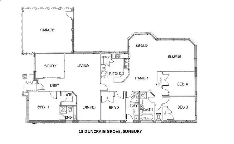 Floorplan of Homely house listing, 13 Duncraig Grove, Sunbury VIC 3429