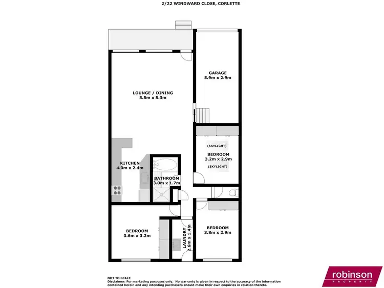 Floorplan of Homely semi-detached listing, 2/22 Windward Close, Corlette NSW 2315