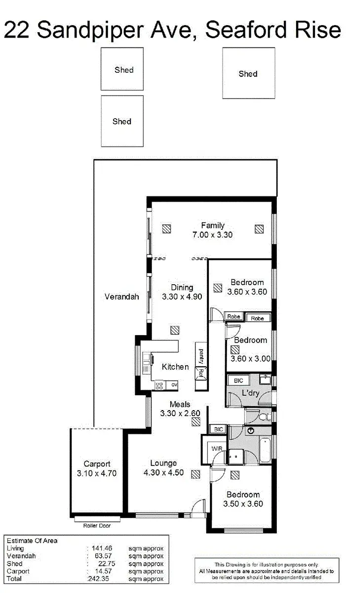 Floorplan of Homely house listing, 22 Sandpiper Avenue, Seaford Rise SA 5169