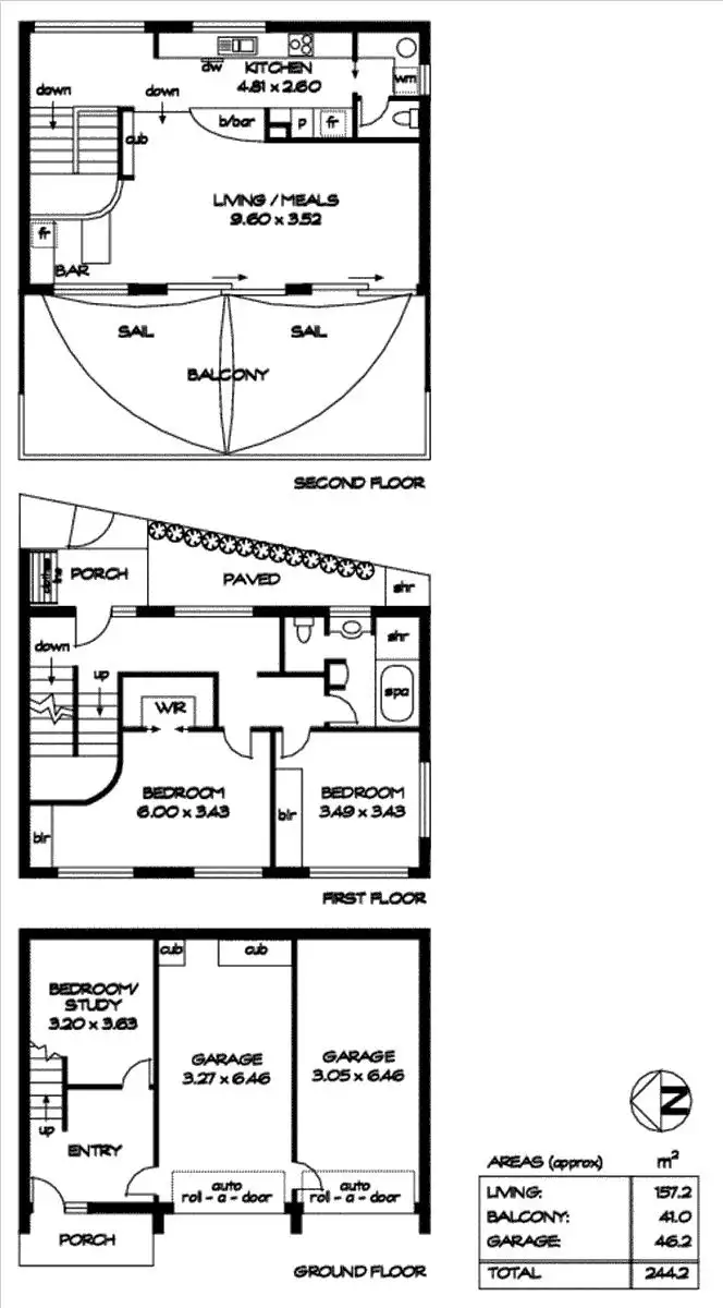 Floorplan of Homely townhouse listing, 1/58 Wheatland Street, Seacliff SA 5049