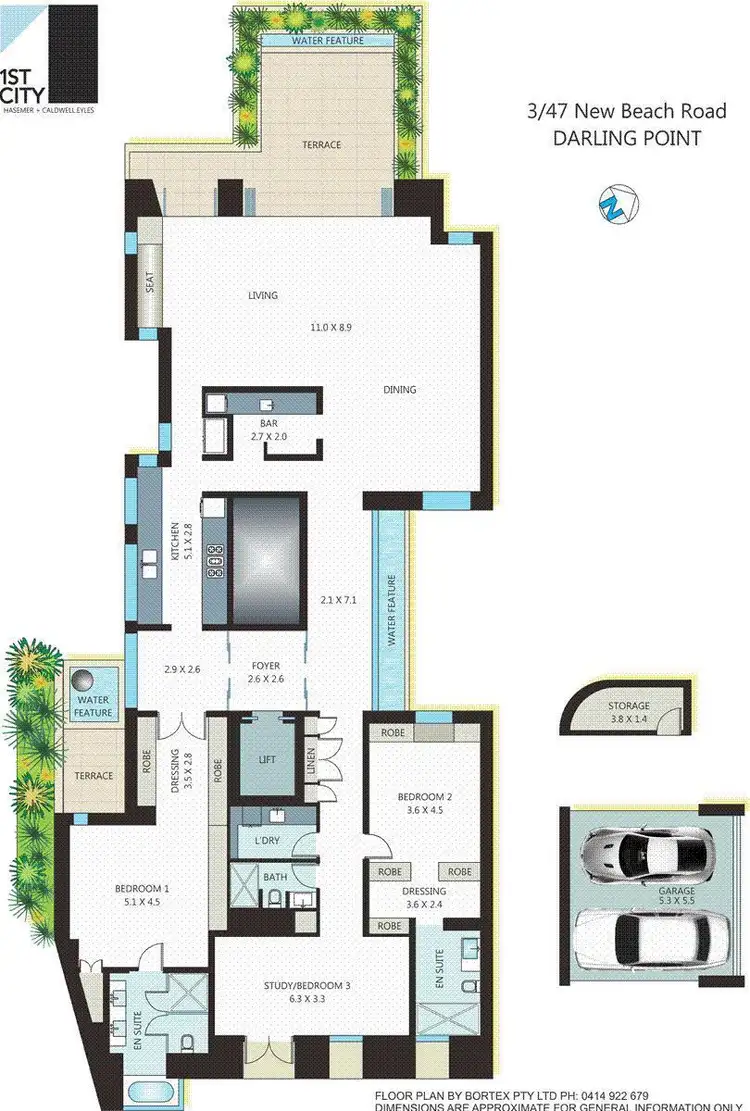 Floorplan of Homely apartment listing, 3/47 New Beach Road, Darling Point NSW 2027