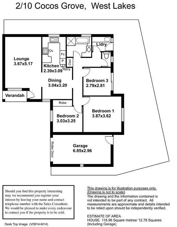 Floorplan of Homely house listing, 2/10 Cocos Grove, West Lakes SA 5021