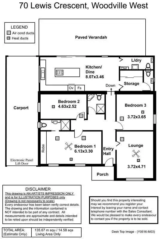 Floorplan of Homely house listing, 70 Lewis Crescent, Woodville West SA 5011